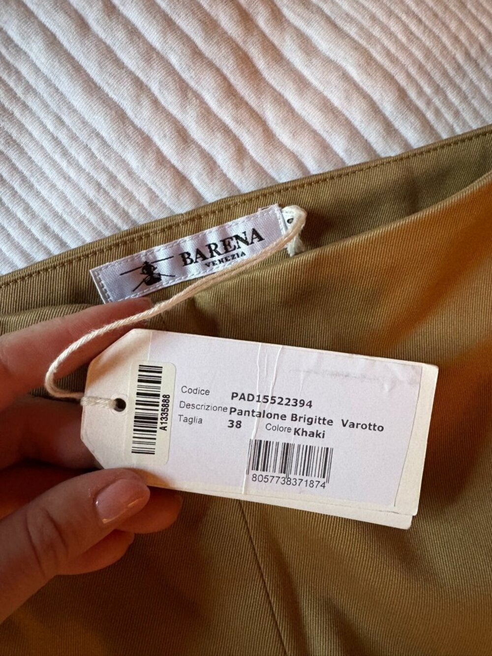 NWT Barena Venezia "Pantalone Brigitte Varotto" Size 38